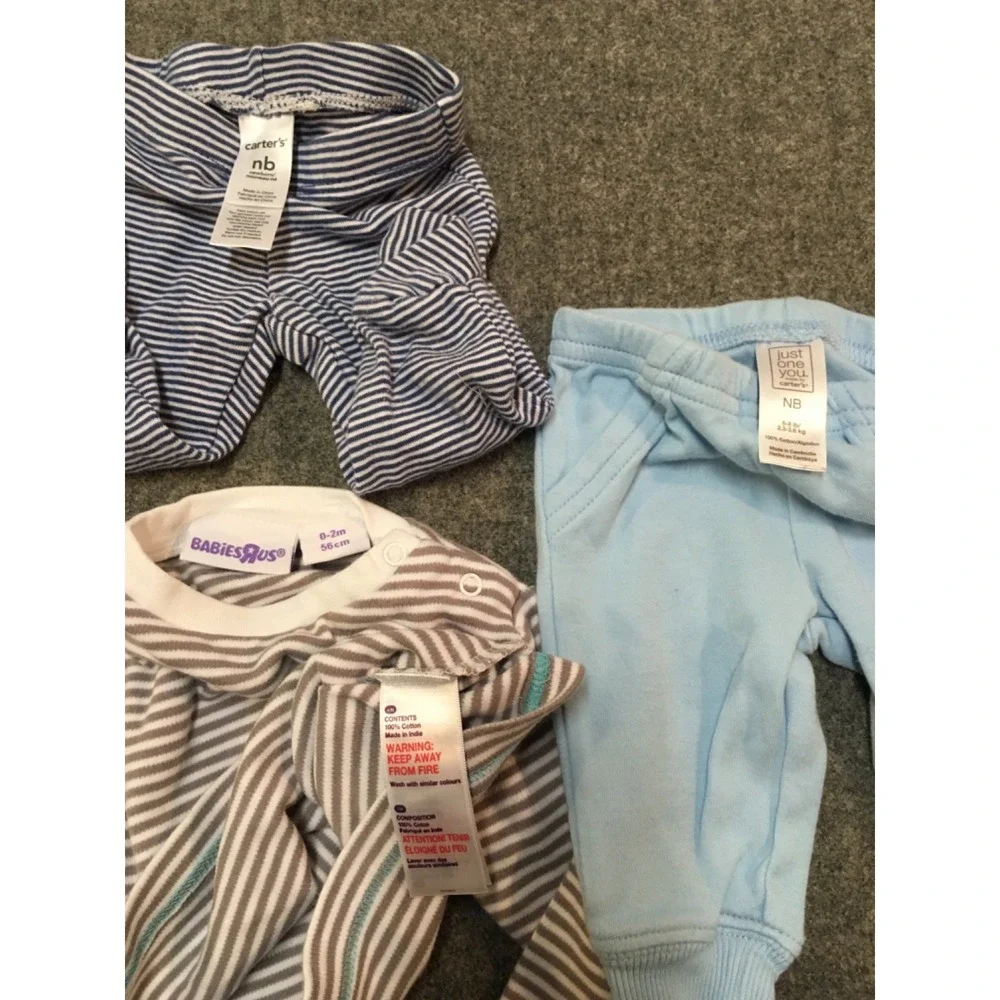 Baby Boy NB 0-3 Months Clothing Lot 17x Pieces Bulk All Seasons Newborn Striped
